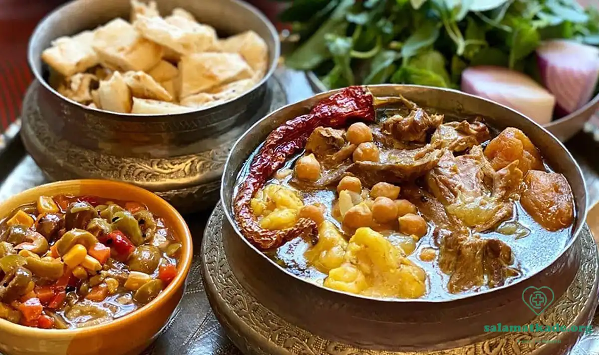 یکی از آبگوشت های سنتی قرطم است