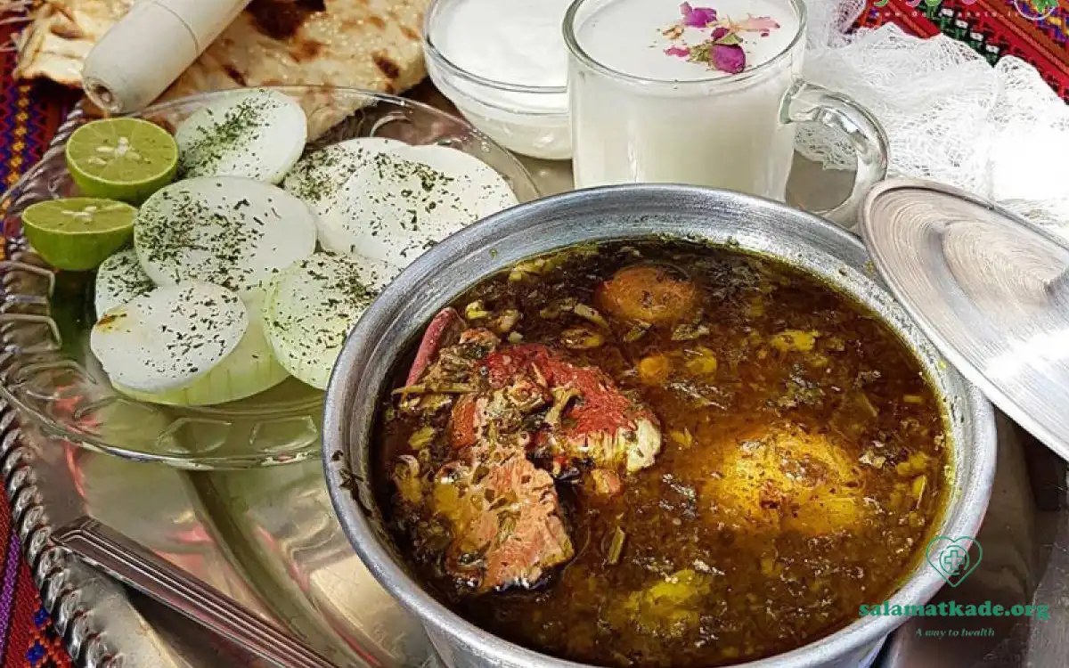 طرز تهیه آبگوشت قورمه سبزی همدان
