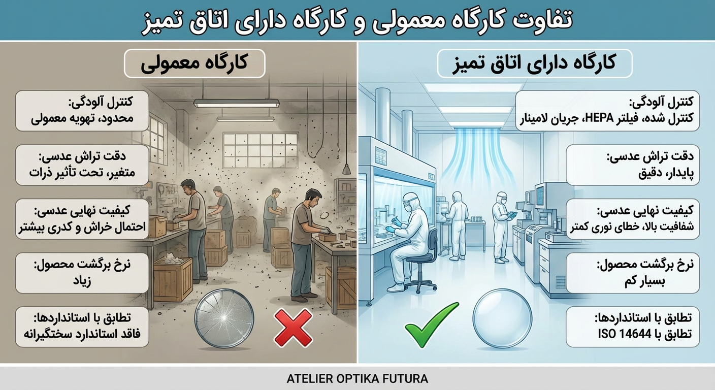 تفاوت یک کارگاه معمولی با کارگاه مجهز به اتاق تمیز